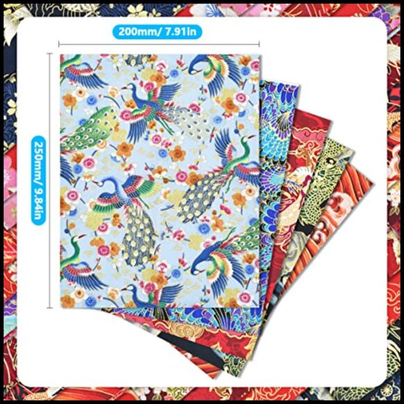 Japanese Style Cotton Fabric Bundle Squares DIY Patchwork Quilting Craft - Picture 3 of 7